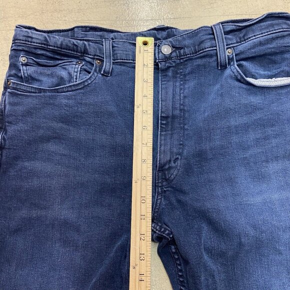 Levis Jeans Mens 38x29 (Fits 37X24) Dark Blue 514 Straight Fit Dark Wash Demin - Picture 4 of 14